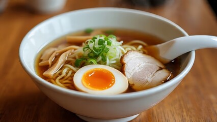 Savory Japanese Noodle Soup with Tender Pork and Soft Boiled Egg