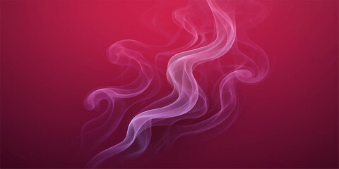 Abstract flowing pink and purple smoke on a black background creates a swirling light motion art