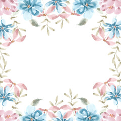 Vintage Loose Watercolor Flower Frame