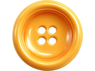 Large orange four hole button isolated on black background, Isolated On White, Transparent Background, Png Cut Out
