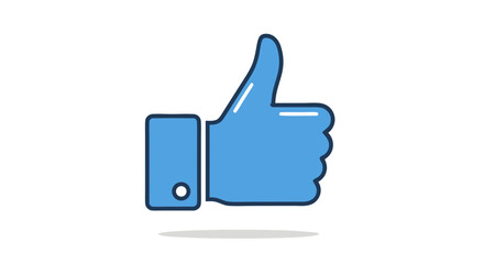 Expressing approval through a vibrant blue thumbs up icon with defined borders, embodying positivity and agreement effectively