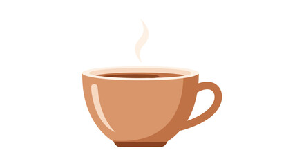 Obraz premium Aromatic coffee cup illustration with rising steam, perfect for backgrounds and minimalist designs, ideal for coffee lovers