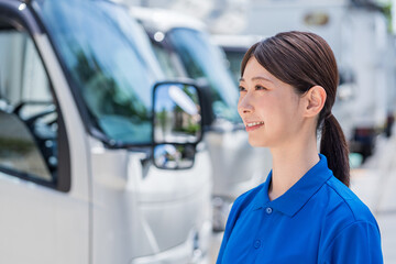 トラックドライバーの女性。