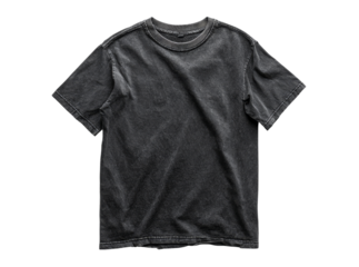 Dark gray vintage style cotton tshirt mockup, Isolated On White, Transparent Background, Png Cut Out