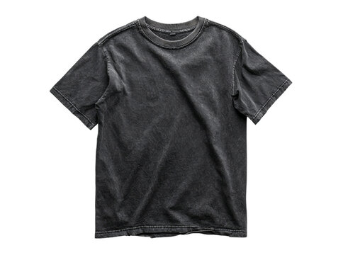Dark gray vintage style cotton tshirt mockup, Isolated On White, Transparent Background, Png Cut Out