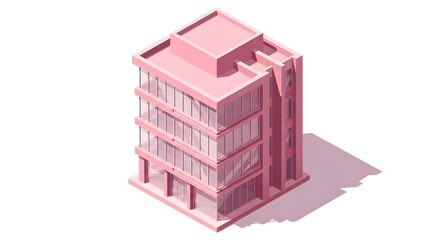 Pink Modern Office Building