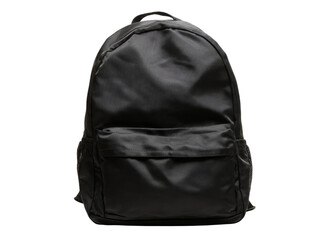 Black backpack isolated on black background simple design, Isolated On White, Transparent Background, Png Cut Out