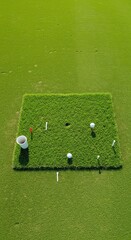 Golf putting green detail