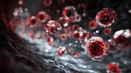 Exploring cellular structures microscopic environment digital art scientific concept