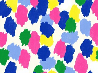 Retro Wave Watercolour: Bold Hues on Cream &ndash; Seamless Pattern
