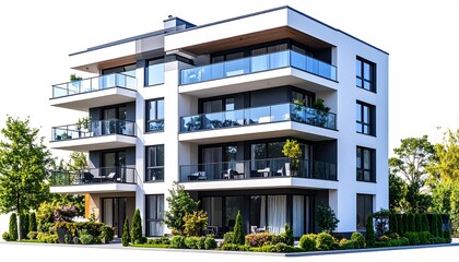 Obraz premium Modern apartment building with balconies