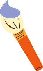 Flat Style Blue Tipped Paint Brush Illustration