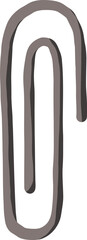 Flat Style Gray Paper Clip Illustration