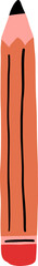 Flat Style Orange Wooden Pencil Illustration