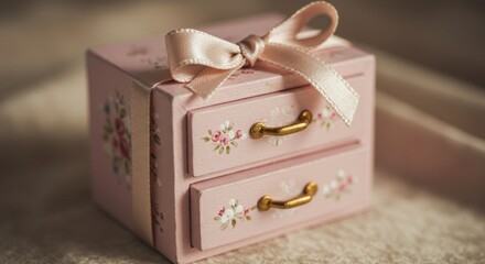 Pink decorative trinket box