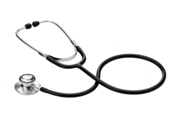 A minimal stethoscope isolated on transparent background, a medical healthcare instrument used for listening to internal sounds of the body for diagnosis and examination