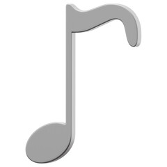 3D Chrome Music Note Icon