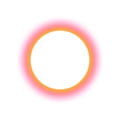 Circular frame with a blurred pink and orange neon gradient