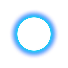 Circular frame with a blurred blue neon gradient
