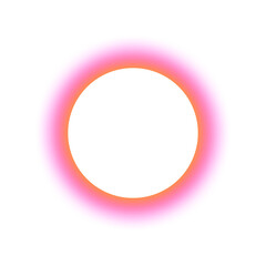Circular frame with a blurred pink and orange neon gradient