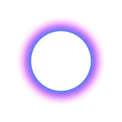 Circular frame with a blurred purple and blue neon gradient