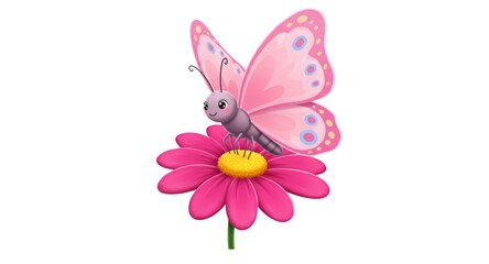 butterfly on pink flower