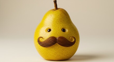 Funny pear with mustache