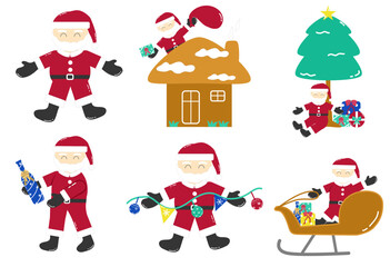 cute Santa Claus for Christmas and Happy New Year decoration