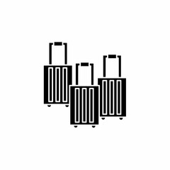 Black suitcase. Suitcase icon symbol. Suitcase vector, isolated on white background. Vector icon.