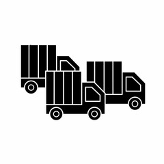 Black truck. Truck icon symbol. Truck vector, isolated on white background. Vector icon.