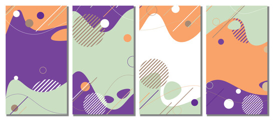 Fototapeta premium Abstract wavy set background. Abstract background. Vector illustration.