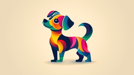 Obraz premium Colorful stylized dog illustration