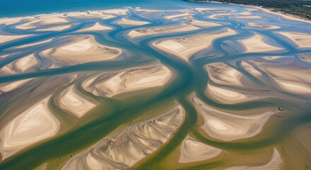 Aerial view of intricate river channels