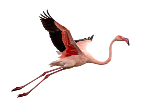 flamingo floating mid-air on AI generated by PNG