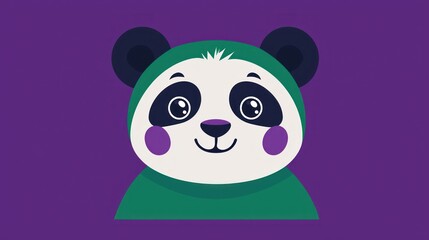 Naklejka premium Cute panda cartoon character wearing a hooded jacket