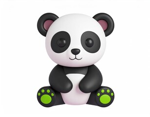Adorable 3D Rendered Panda: Cute, Playful, Cartoon Style