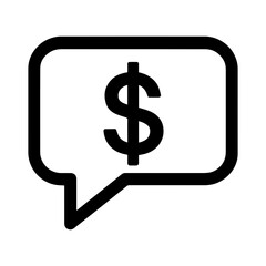 Finance Discussion, Financial Help, Business Chat icon with transparent background for digital money transfer

