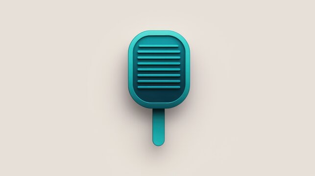 3D microphone graphic, studio background, digital design, use in tech presentation