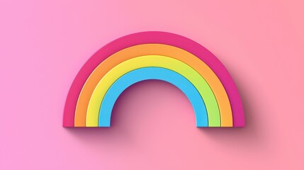Simple rainbow graphic on pink background. Possible use Background image, social media graphic