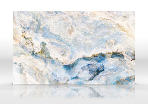 Beige and blue Onyx marble tile texture