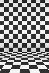 Fototapeta premium Black checkered pattern, product background