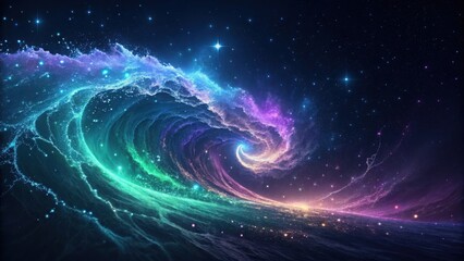 Vibrant cosmic nebula swirl isolated on transparent background