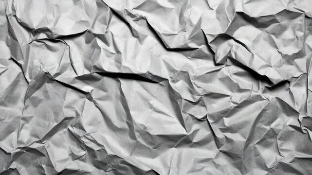 Detailed Texture of Crumpled Gray Paper Surface for Background Design