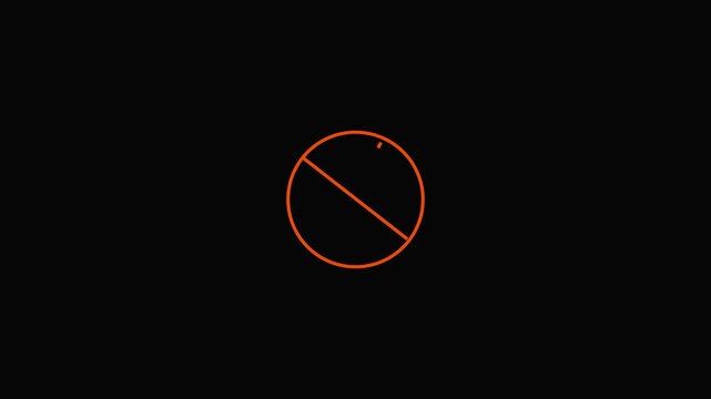No Sign icon. Isolated on black background. Not Allowed sign, Prohibition sign or stop sign black background .