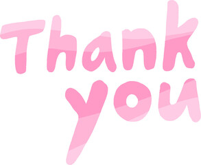  Pink “Thank You” Hand-Lettered Typography — Gratitude Message Illustration