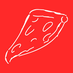 Hand Drawn Pizza Slice Vector Food Illustration
