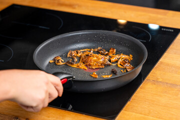 Pan with Marinade Sauce – Cooking Preparation Close-Up
