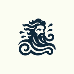 Poseidon God Logo