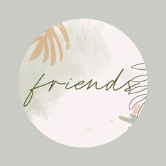 Botanical friends Instagram story highlight cover illustration