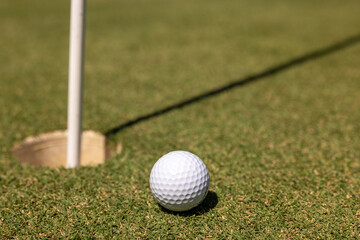 Golf Club and Ball on Green Grass – Outdoor Golf Course Close-Up